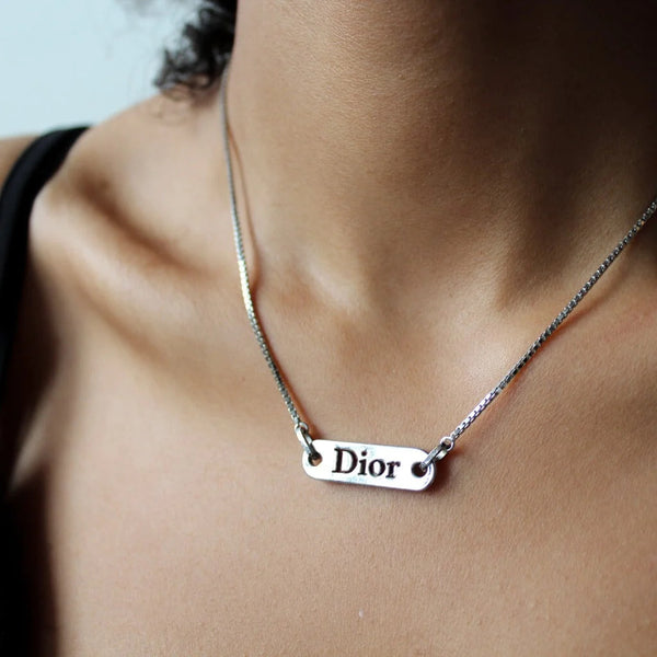 Dior tag necklace discount