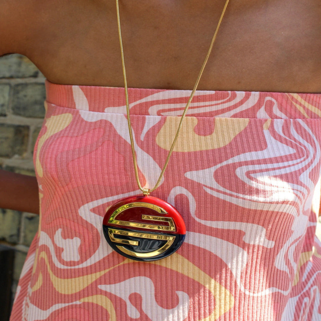 Givenchy Logo Pendant Necklace, 1970s