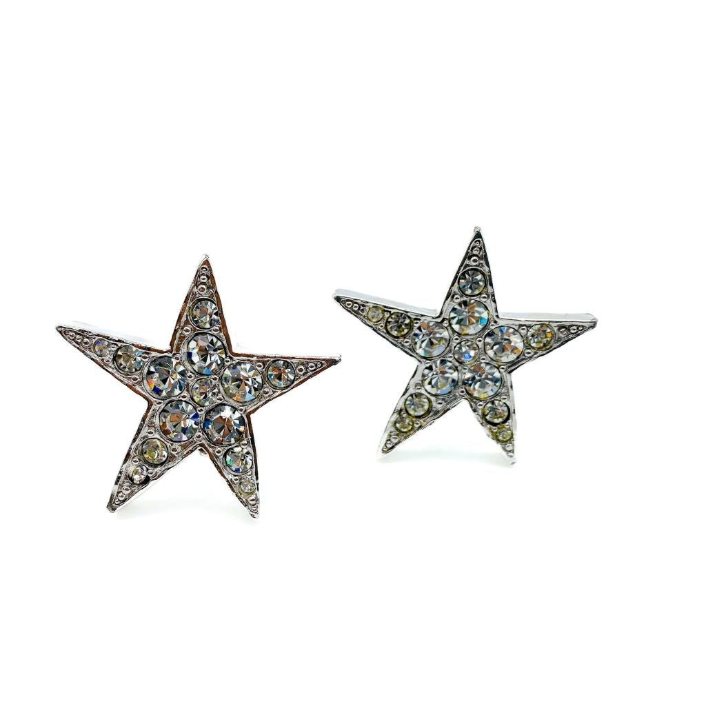 Karl Lagerfeld Silver Plated Star Earrings, 1980s