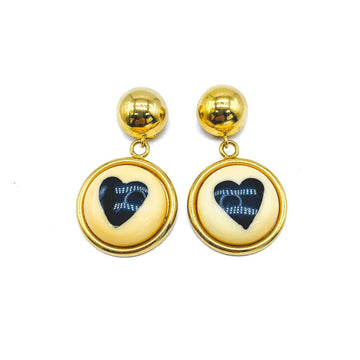 Moschino Gold Plate and Lucite Clip On Earrings, 1990s