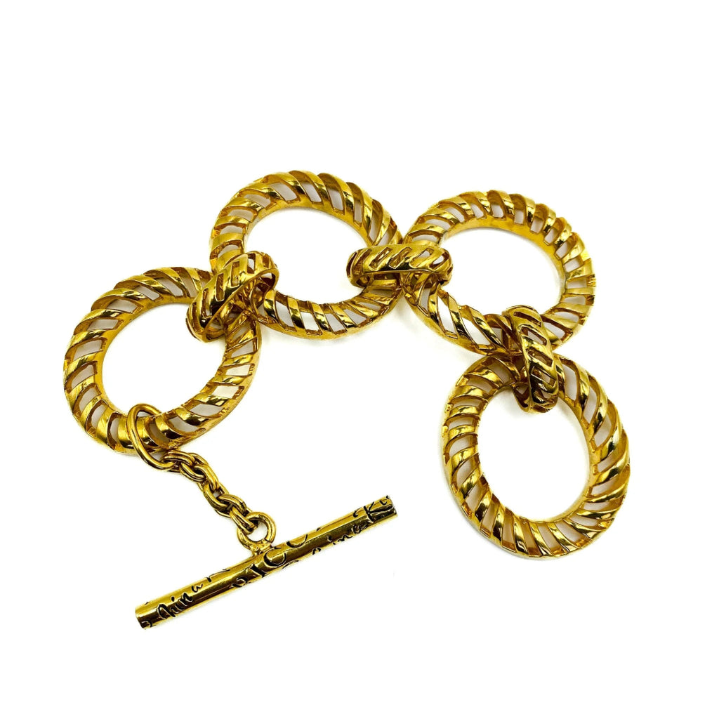 Nina Ricci Gold Plate Link Bracelet, 1980s