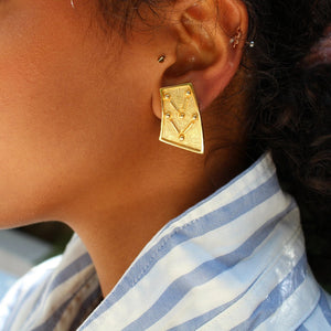 Paulo Gucci Geometric Clip On Earrings, 1980s