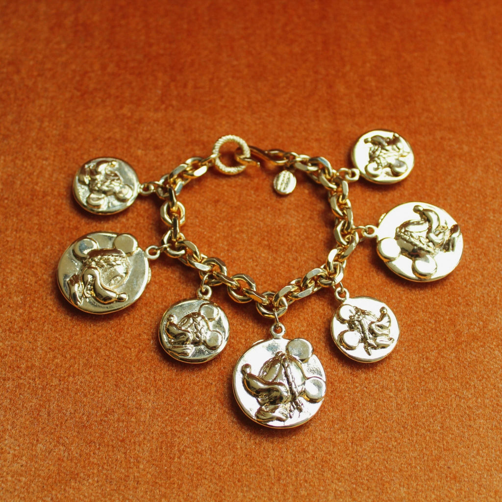 Wendy Gell Mickey Mouse Charm Bracelet, 1980s