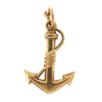 Vintage Yellow Gold Anchor Charm