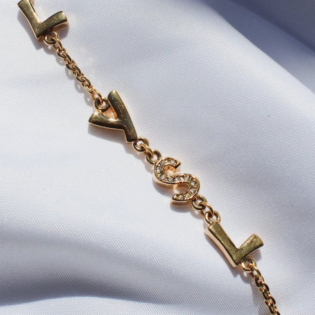 Yves Saint Laurent YSL Logo Bracelet, 1990s - Omnēque
