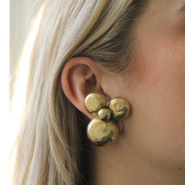 Yves Saint Laurent, Gold Plated Bubble Bracelet & Earrings Set