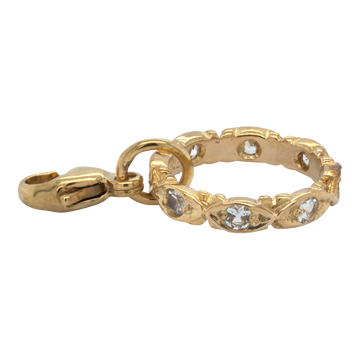 Vintage 9ct Yellow Gold Diamond Ring Charm / Pendant