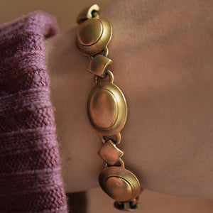 YSL Vintage Gold Diamond Oval Link Bracelet, 1980s