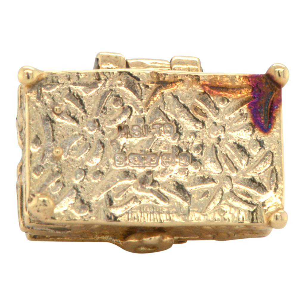 Vintage 9ct Yellow Gold Treasure Chest Charm / Pendant