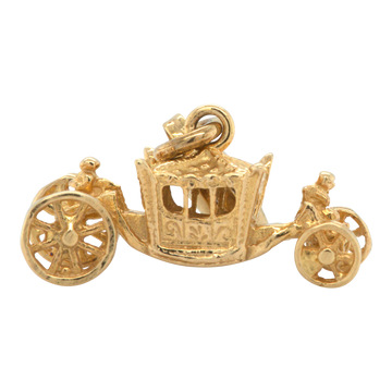 Vintage 9ct Yellow Gold Coronation Coach / Pendant