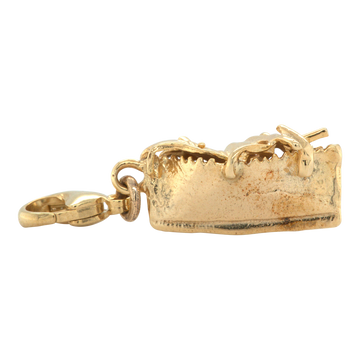 Vintage 9ct Yellow Gold Fish and Chips Charm / Pendant