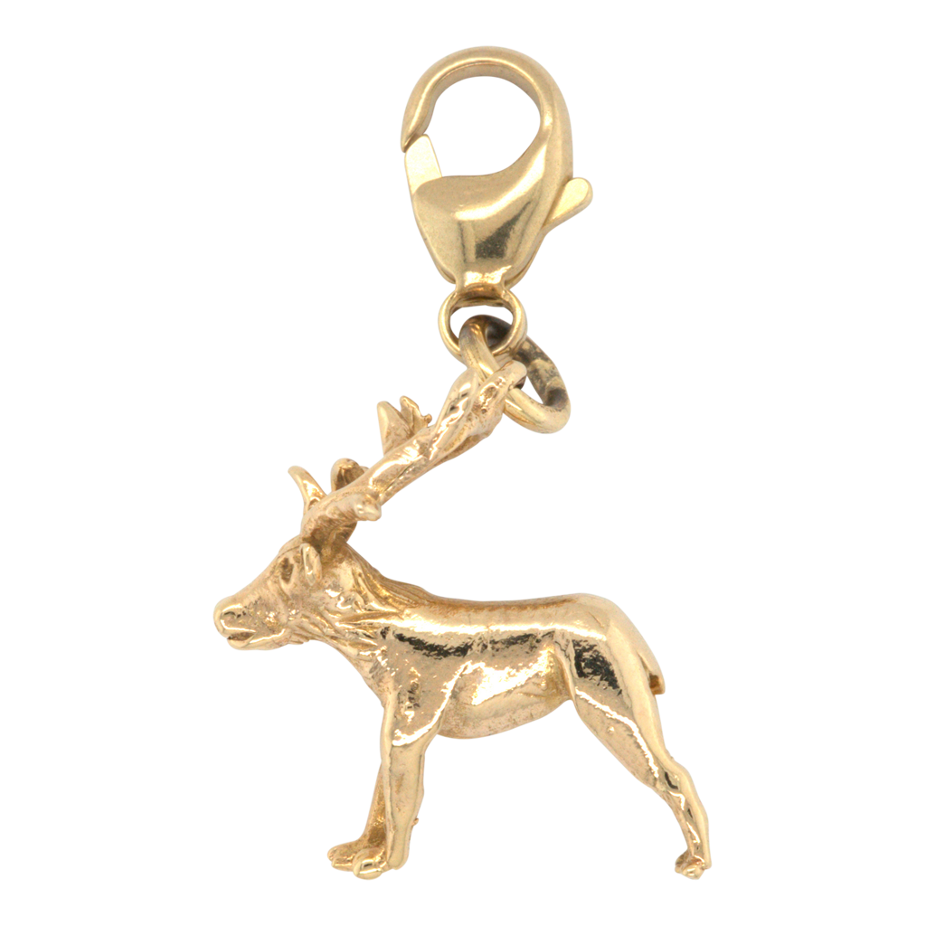 Vintage 9ct Yellow Gold Stag Charm / Pendant