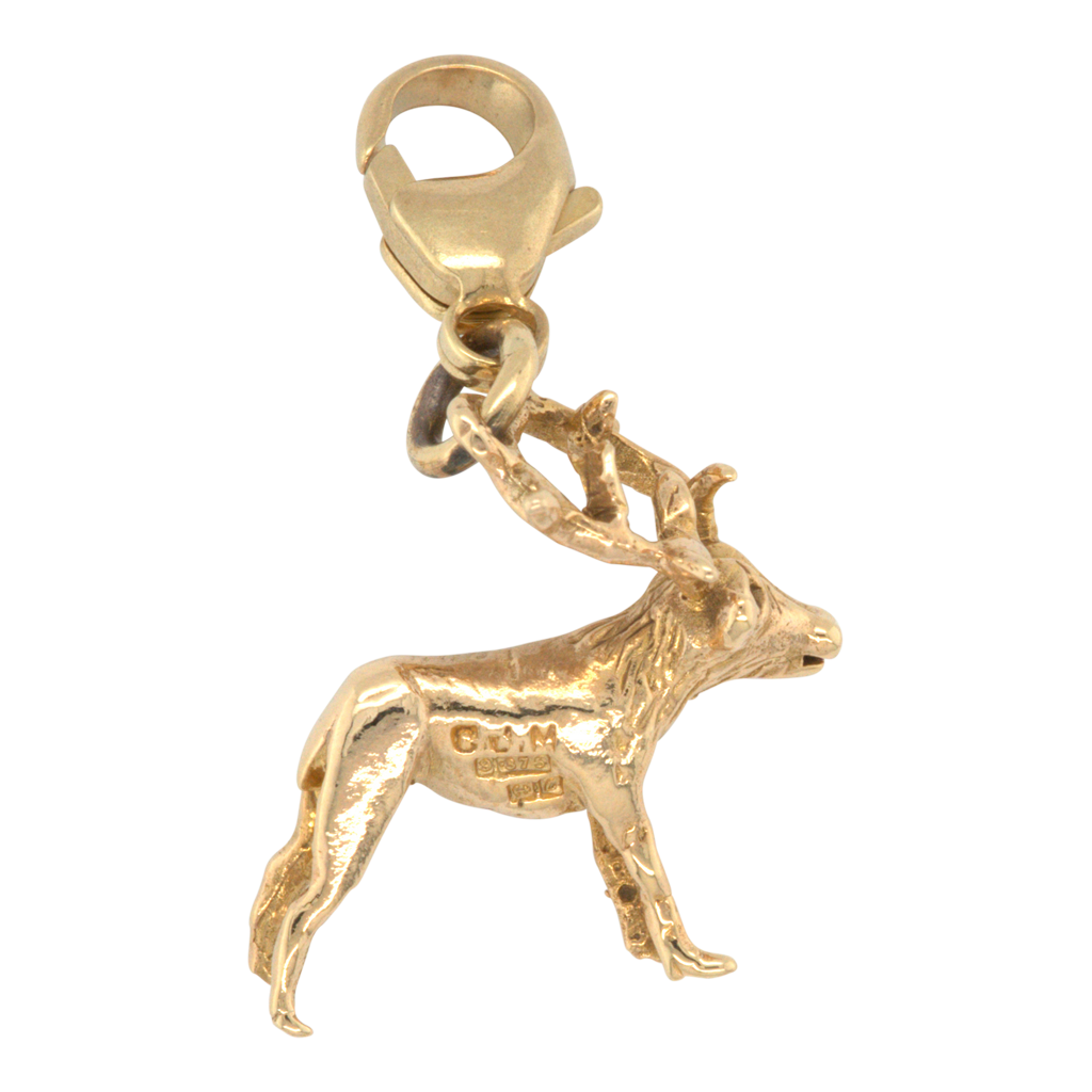 Vintage 9ct Yellow Gold Stag Charm / Pendant