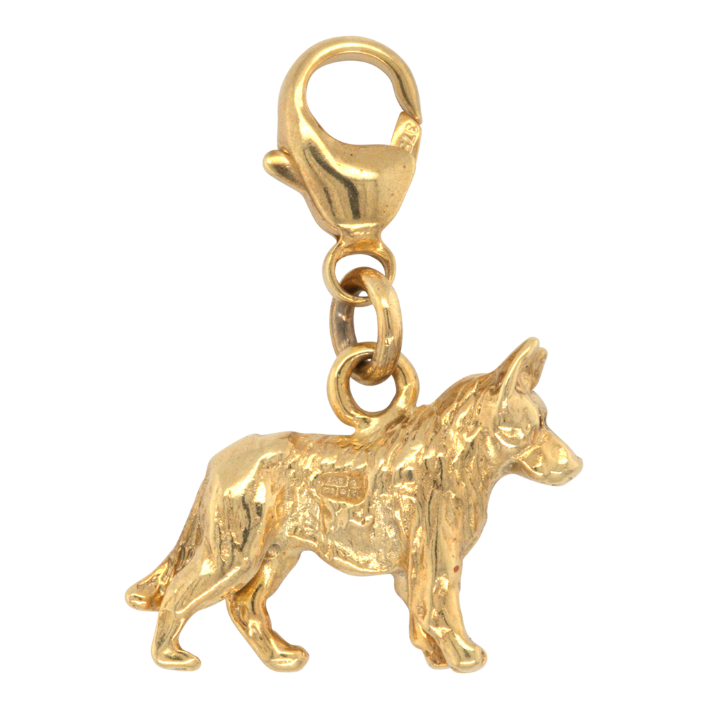 Vintage 9ct Yellow Gold Dog Charm / Pendant