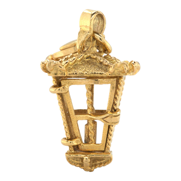 Vintage 9ct Yellow Gold Candle Lantern Charm / Pendant