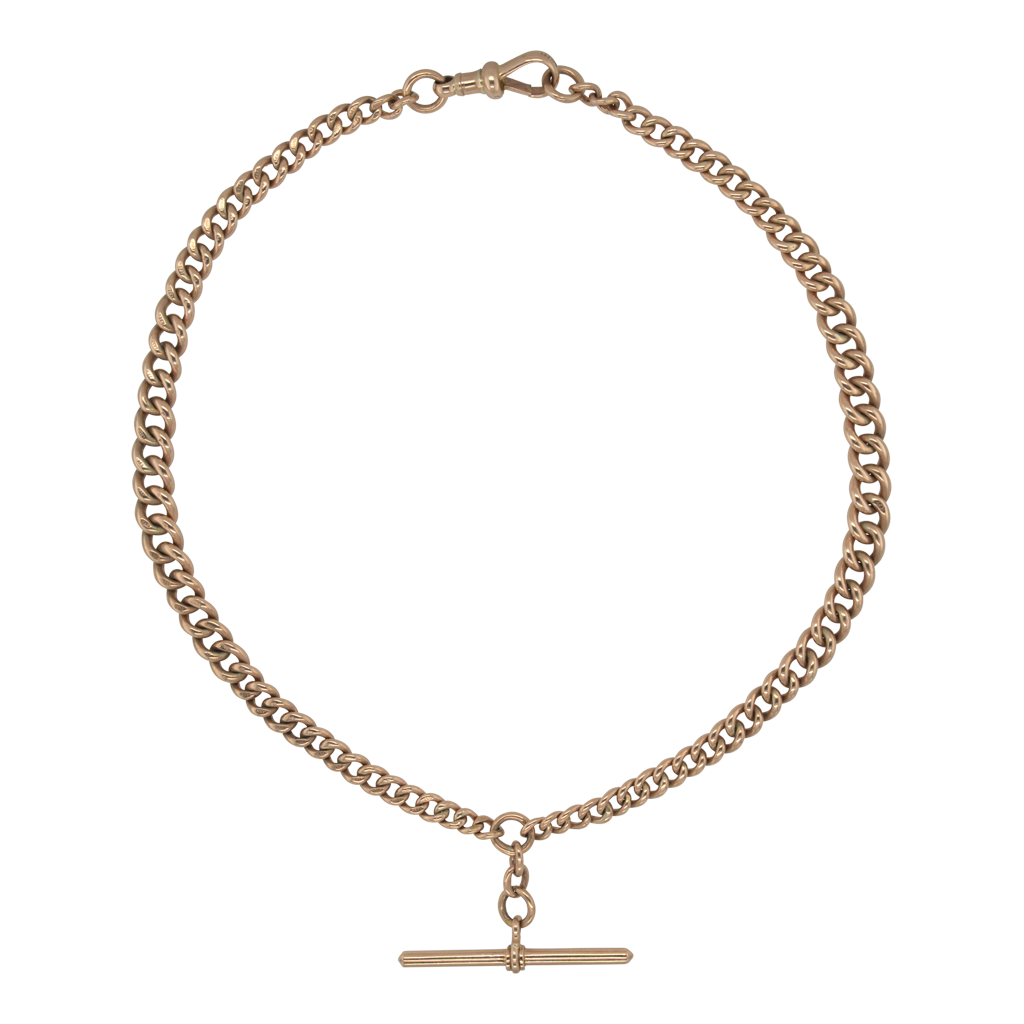 Antique 9ct Rose Gold Graduated Albert Chain Necklace