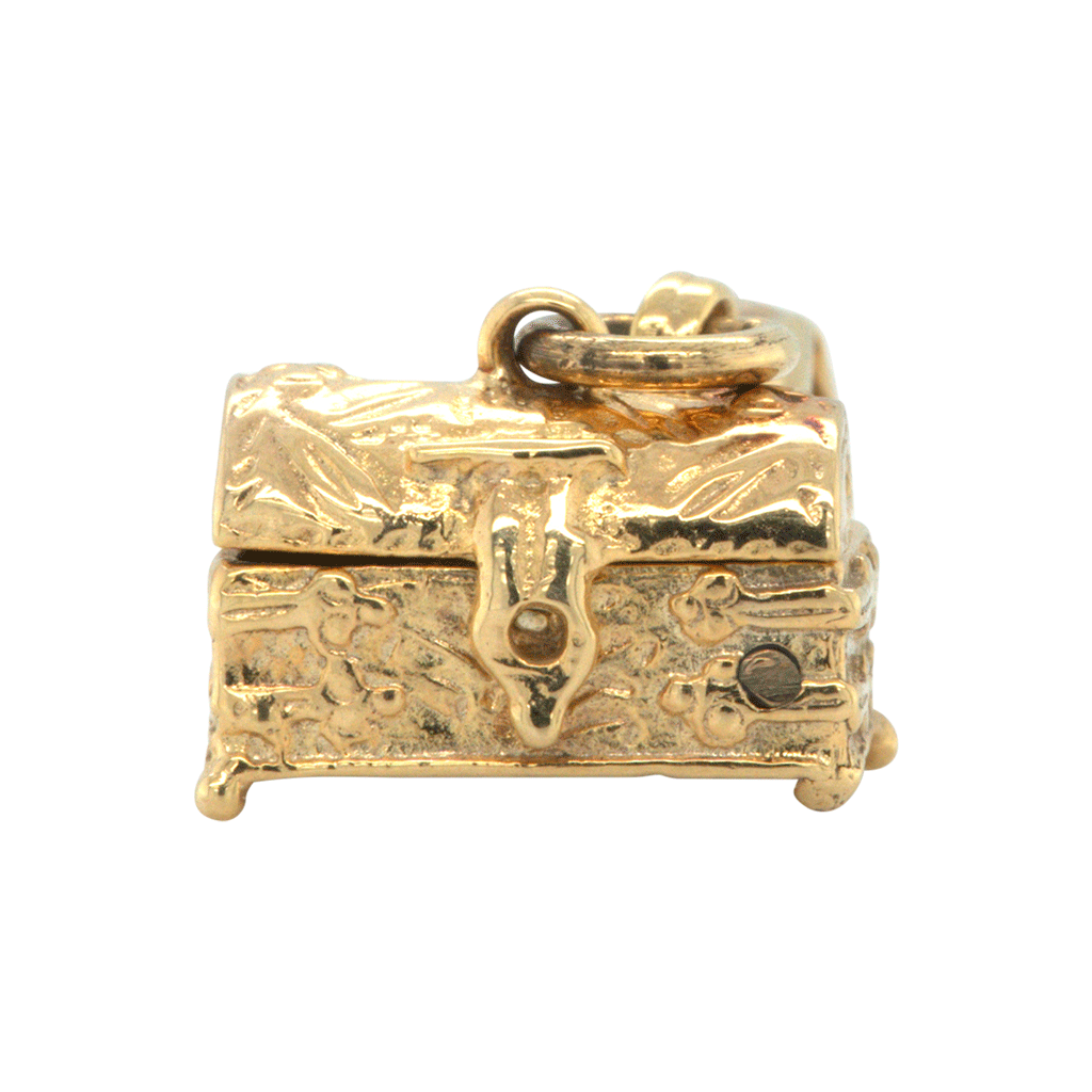 Vintage 9ct Yellow Gold Treasure Chest Charm / Pendant