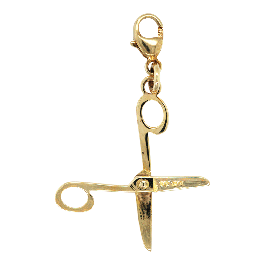 Vintage 9ct Yellow Gold Scissors Charm / Pendant