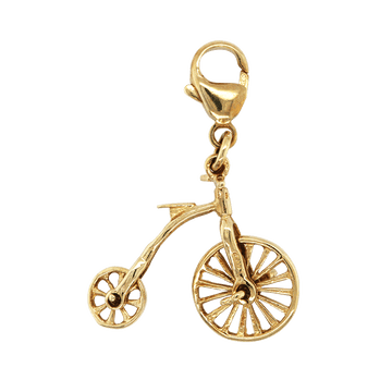 Vintage 9ct Yellow Gold Penny Farthing Charm / Pendant