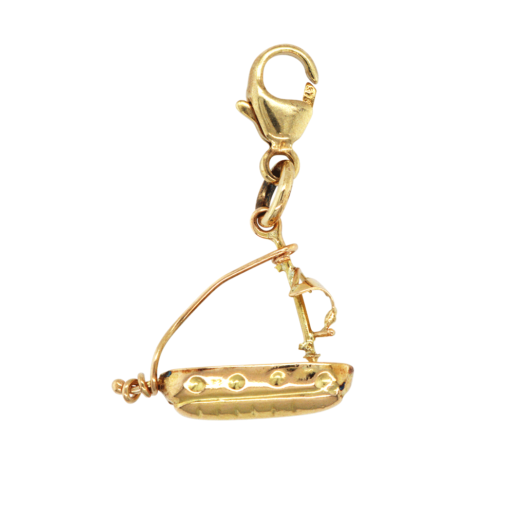 Vintage 9ct Yellow Gold Sailing Boat Charm / Pendant