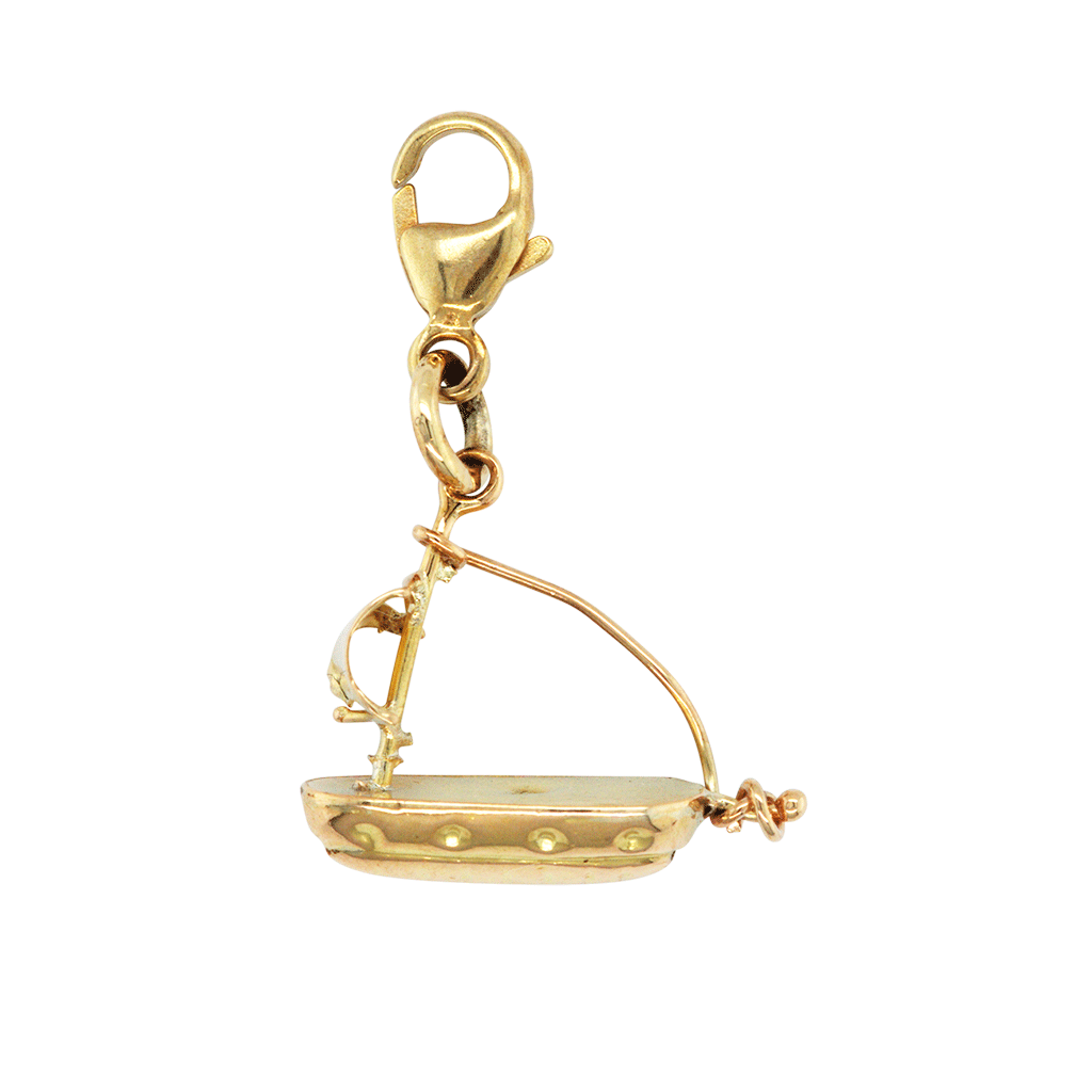 Vintage 9ct Yellow Gold Sailing Boat Charm / Pendant
