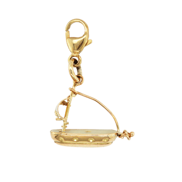 Vintage 9ct Yellow Gold Sailing Boat Charm / Pendant