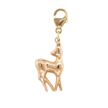 9ct Rose Gold Fawn Charm / Pendant, 1940s