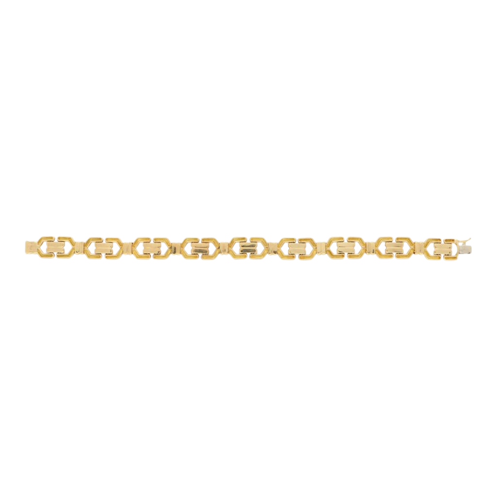 Signed 18 Carat Gold and Diamond Chain Bracelet, Mauboussin, Paris, ca. 1980s