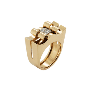 Odeonesque 18ct Gold and Diamond Ring