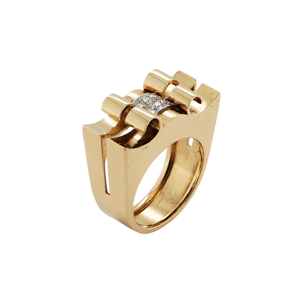 Odeonesque 18ct Gold and Diamond Ring
