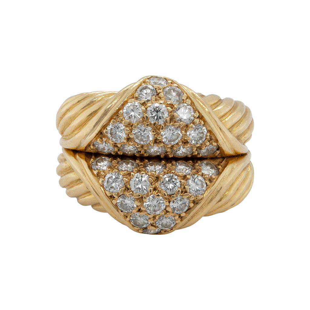 Vintage Diamond and 18ct Gold Ring, French
