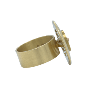 Wendy Ramshaw 18k Brut Gold Ring on Perspex Stand