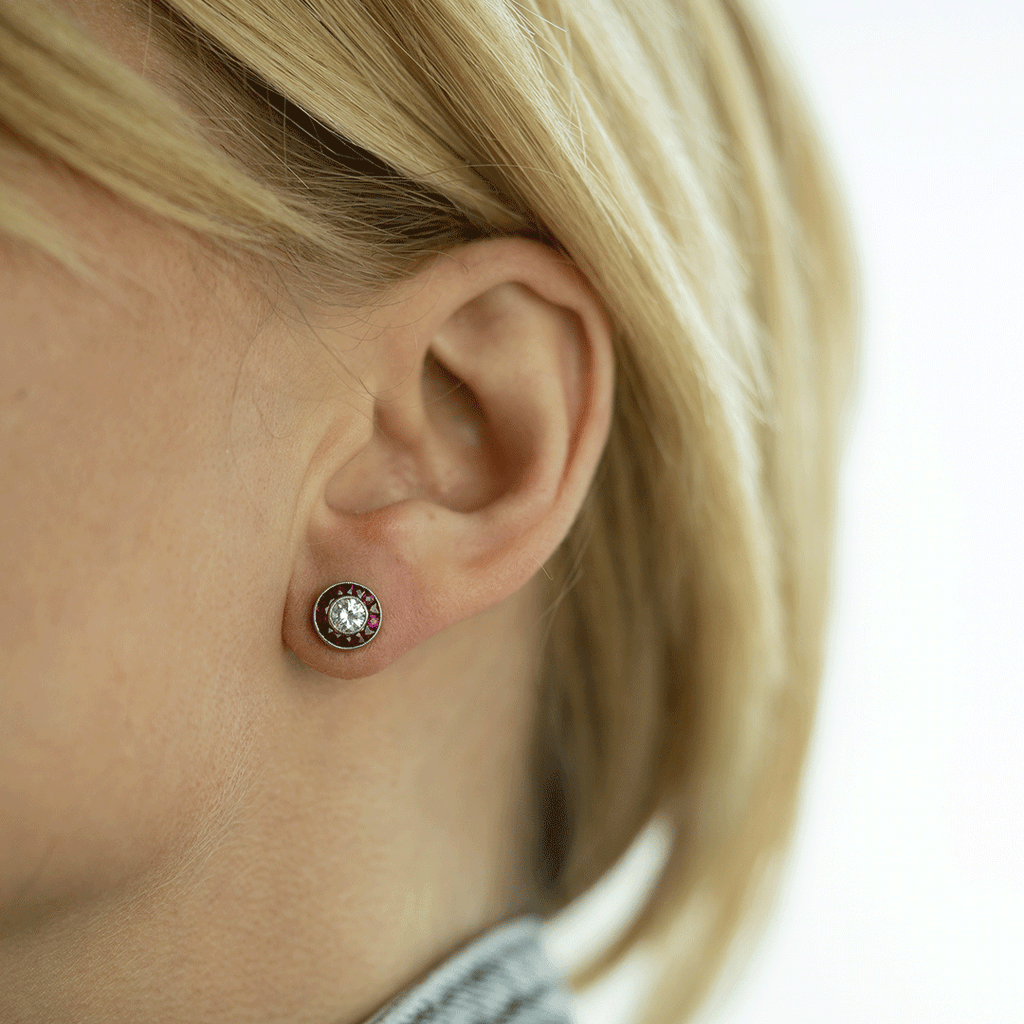 Target Ruby and Diamond Earstuds