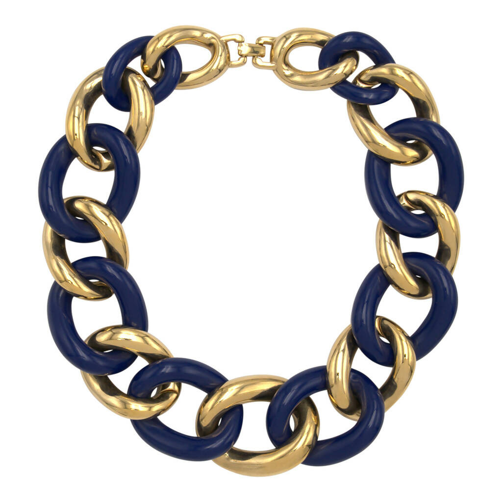 Givenchy Navy Chunky Chain Necklace