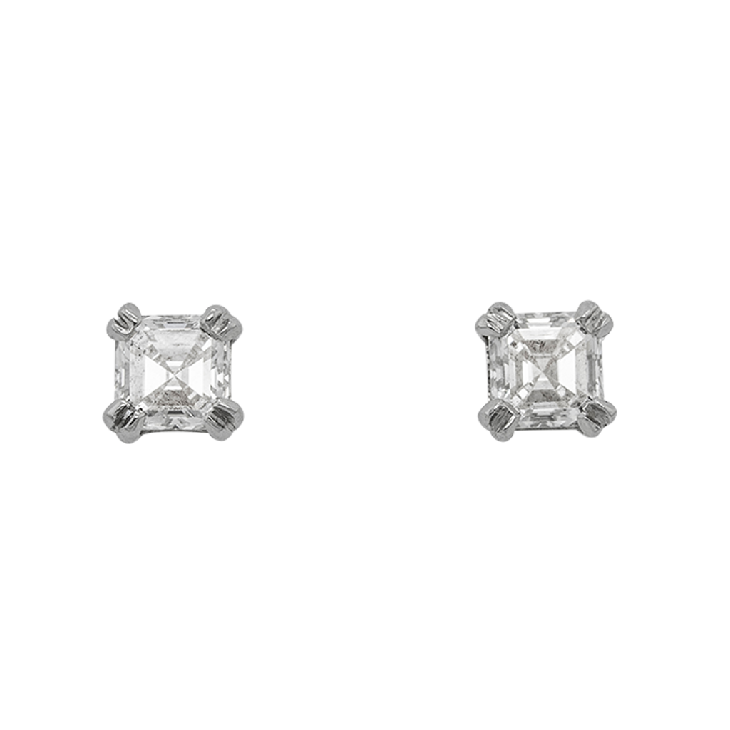 Asscher-cut Diamond Earstuds