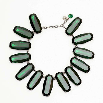 Yves Saint Laurent Emerald Panel Necklace